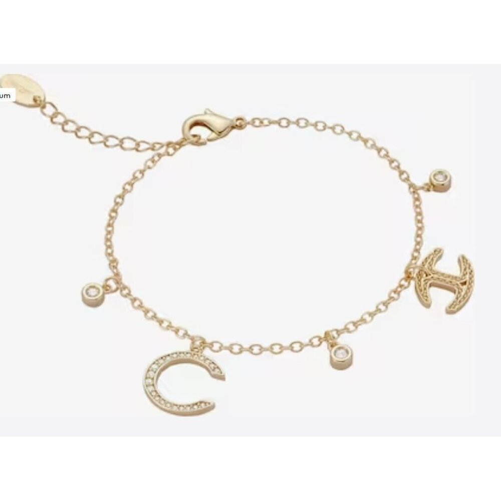 Just Cavalli Carabiner Charm Bracelet in Gold
